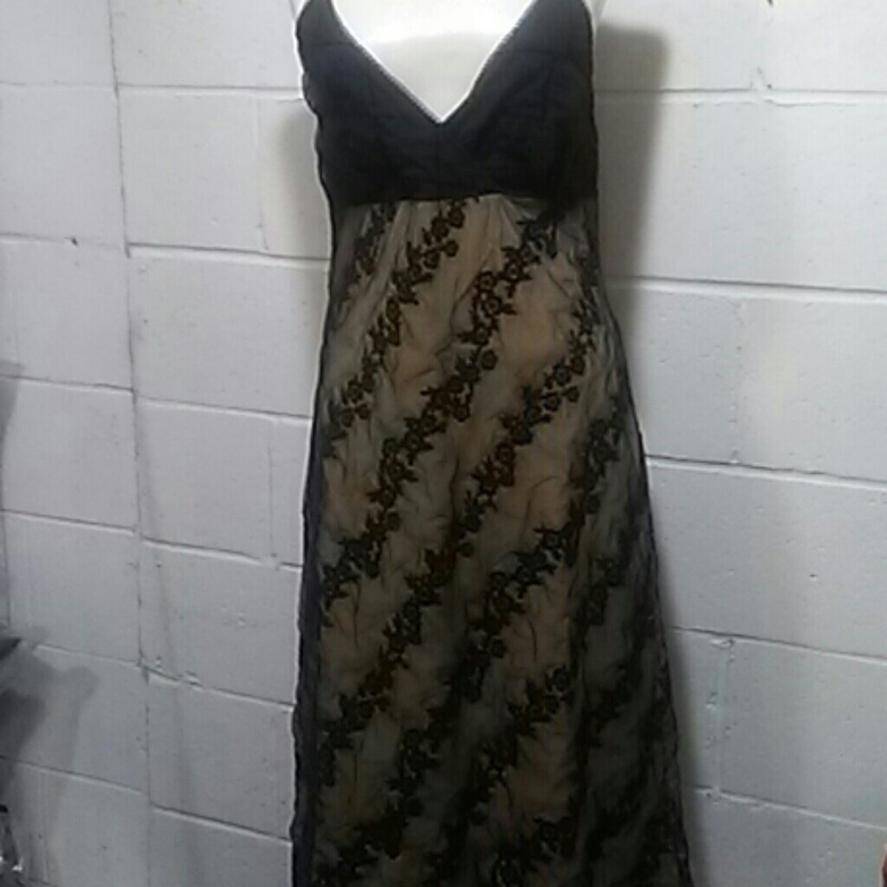 Anac Sz M Evening Dress Faux Wrap Bodice